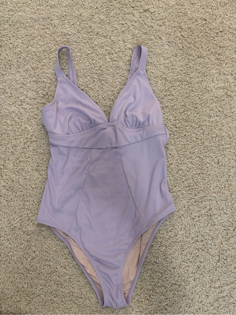 Lilac One-Piece Swimsuit with Supportive Cups